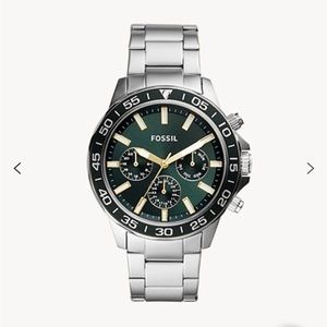 Men’s Stainless Steel Watch with Green Face (FOSSIL)